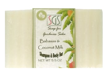 Soap for Goodness Sake Shampoo & Body Bar, Babassu and Coconut Milk 