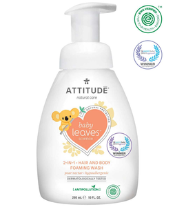ATTITUDE Baby Leaves 2 in 1 Foaming Wash, Pear Nectar